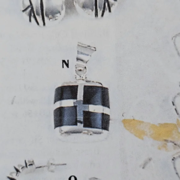 Silpada Very Rare Sterling Silver Square Black Onyx Stone Inlays Pendant HS028 - Picture 10 of 15